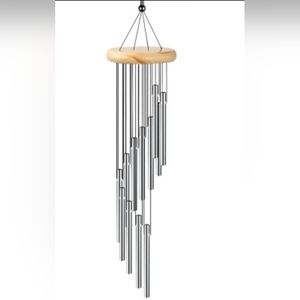 Wind Chimes Indoor Outdoor, Natural wood Wind Chimes 12 Aluminum tubes 23"